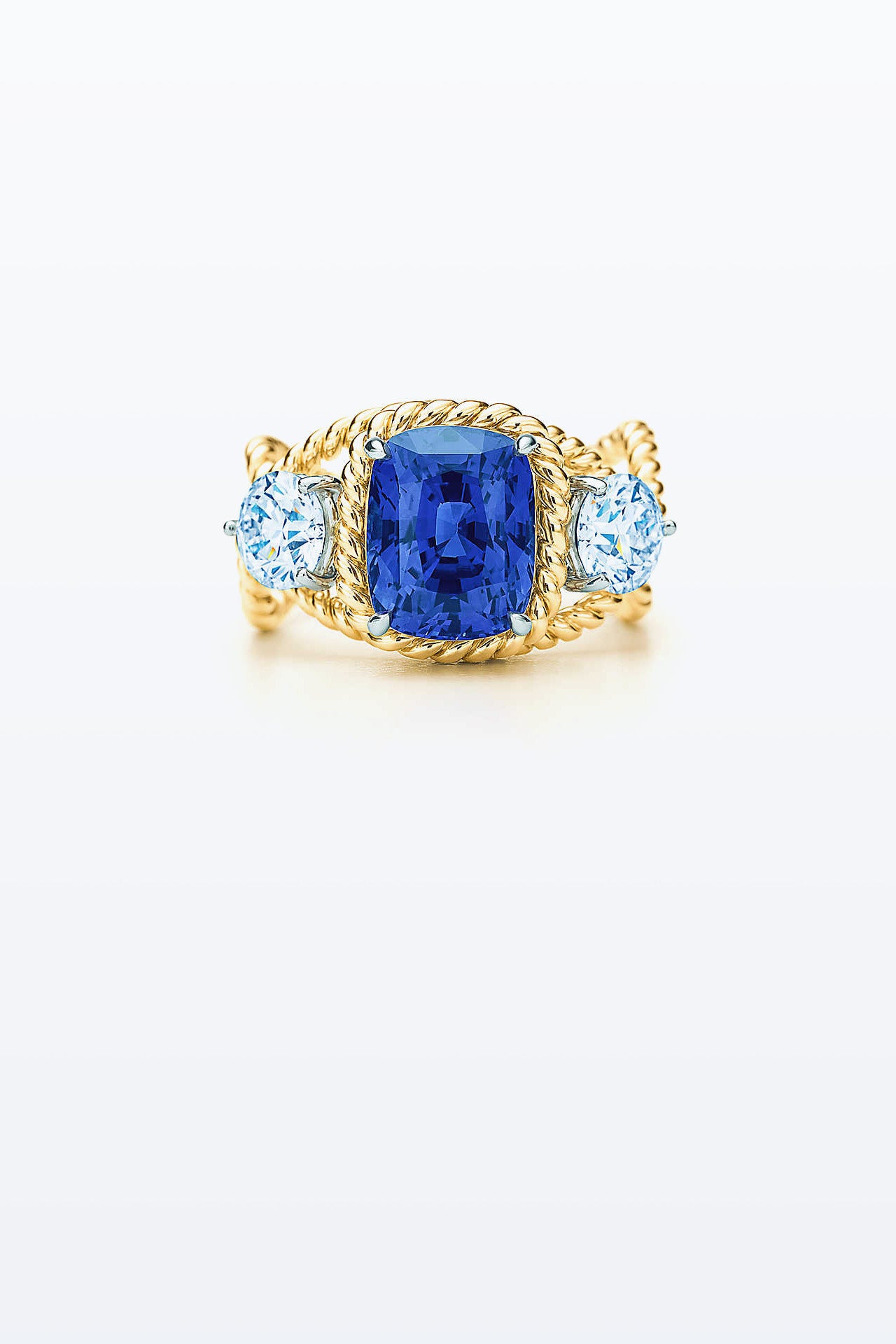 Unenhanced Sapphire Rope Ring