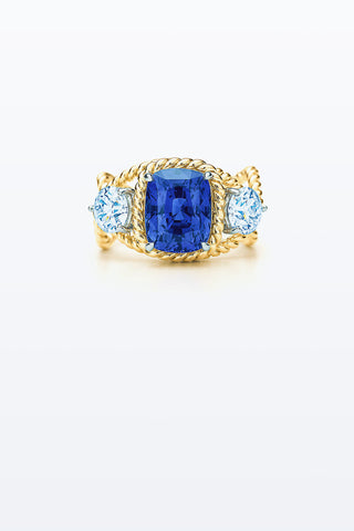 Unenhanced Sapphire Rope Ring