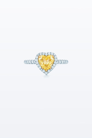 Heart Shaped Yellow Diamond Ring